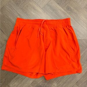 Lululemon Men’s Pace Breaker 5 inch Linerless Orange Shorts medium